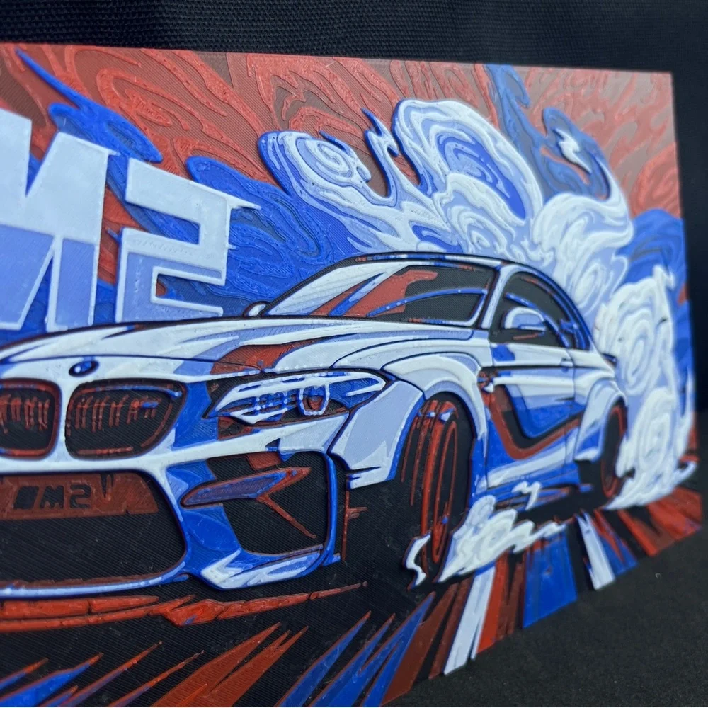 BMW M2 Wall Art, Car Art, Hueforge Art Print, Textured Art
